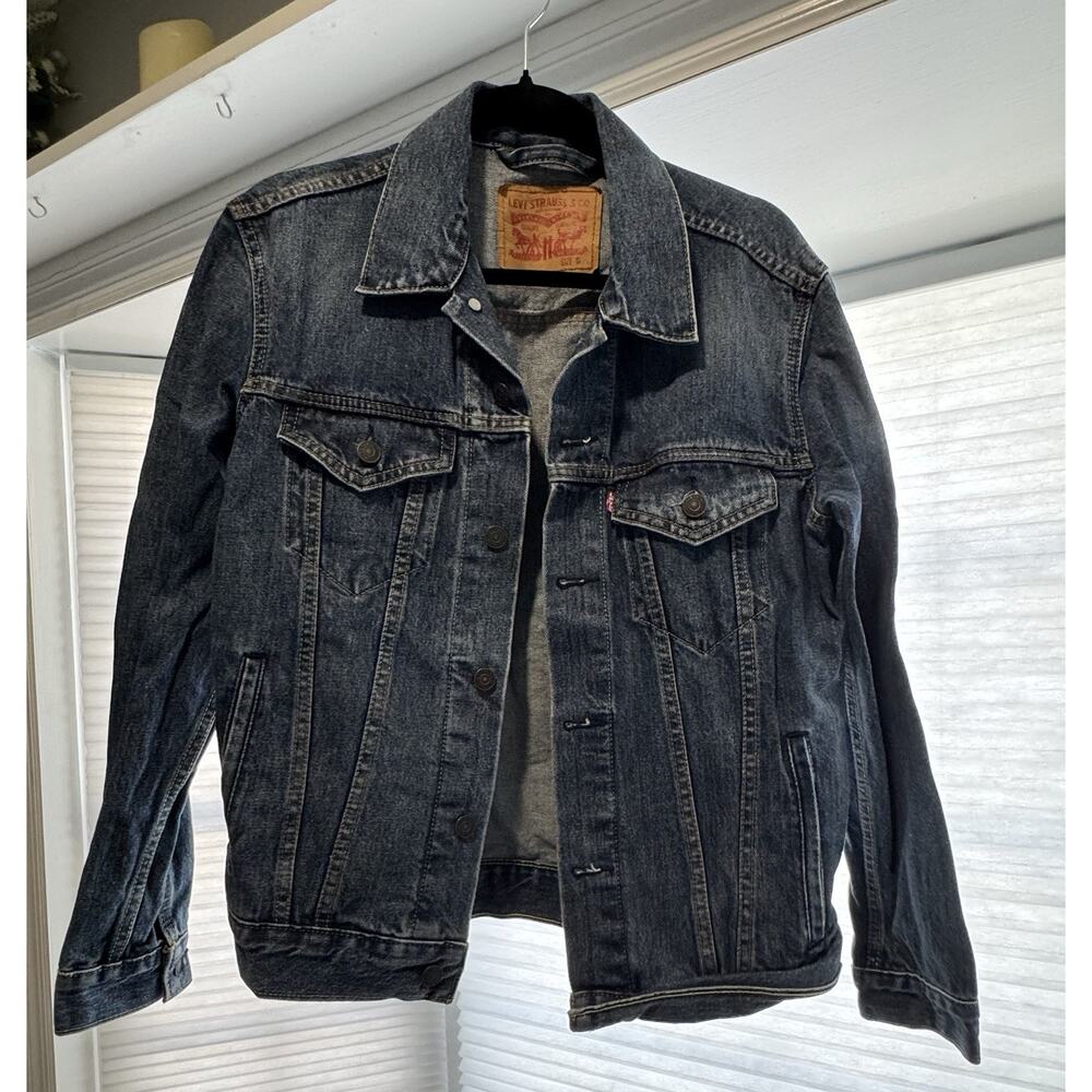 Levi's Men's Cotton Button Up Denim Jeans Trucker Jacket Light Blue Size Small